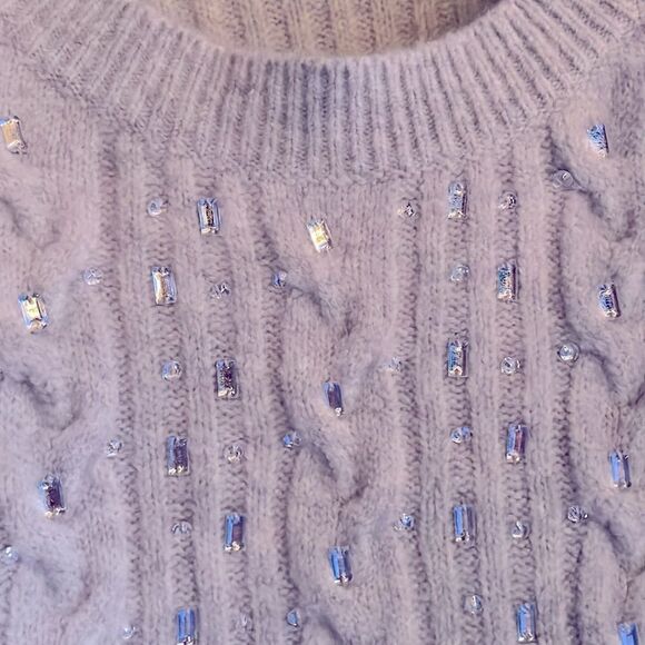 Nordstrom cable knit embellished sweater new no tags - Picture 2 of 7